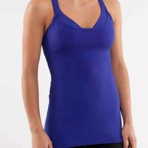 Lululemon Cross My Heart Tank with built in bra. Royal blue/purple. Size 12.
